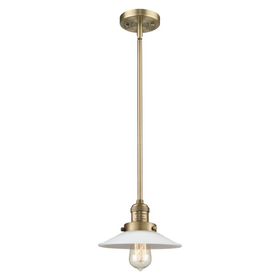 Innovations Lighting 201S-BB-G1 Halophane 9" Wide Mini Pendant - Brushed Brass / Matte