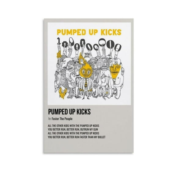 Pumped Up Kicks by Foster The People Canvas Poster Mural Decor Printing Picture Painting Living Room Hallway Decor