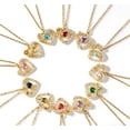 thumbnail image 7 of MONMONDAY Zodiac Birthstone Heart Pendant 18K Gold-Plated Necklace for Women, Holiday Gift, 7 of 7