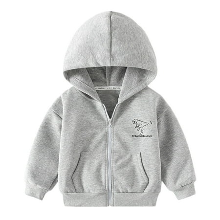 

Gunia Boys Outdoor Jacket Outerwear Toddler Baby Long Sleeve Dinosaur Print Hoody Zip Up Fall Winter Coat Outwear