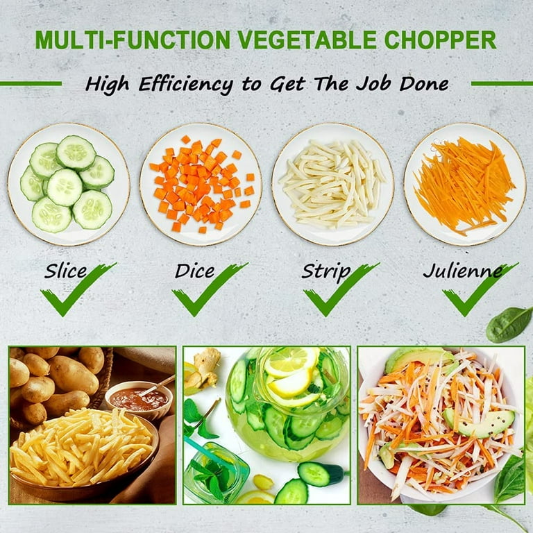 Mandoline Slicer for Kitchen 4 in 1 Multifunctional Vegetable Slicer,  Veggie Julienne Onion Dicer, French Fry Potato Slicer, Food Cutter, Kitchen