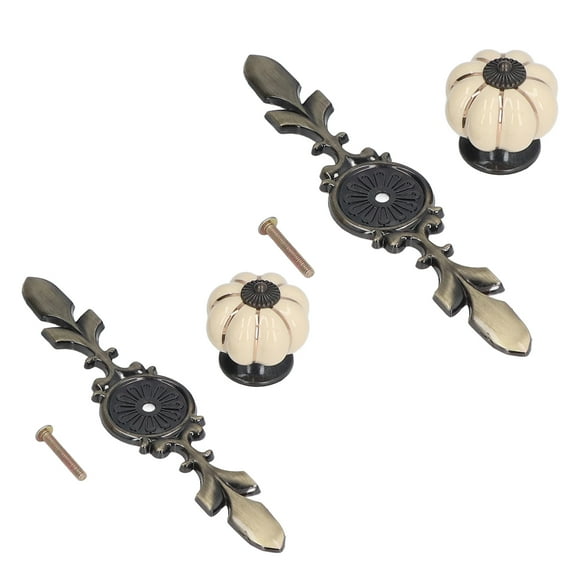 Hand Painted Pumpkin Drawer Knobs,2pcs/set Hand Painted Pumpkin Ceramic Cupboard Door Knobs Ceramic Handles High-Precision Functionality