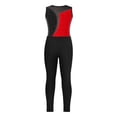 thumbnail image 3 of iEFiEL Kids Girls Sparkly Rhinestones Gymnastics Unitard Sleeveless Athletic Leotard with Leggings Pants Dancewear Red&Black 8, 3 of 7