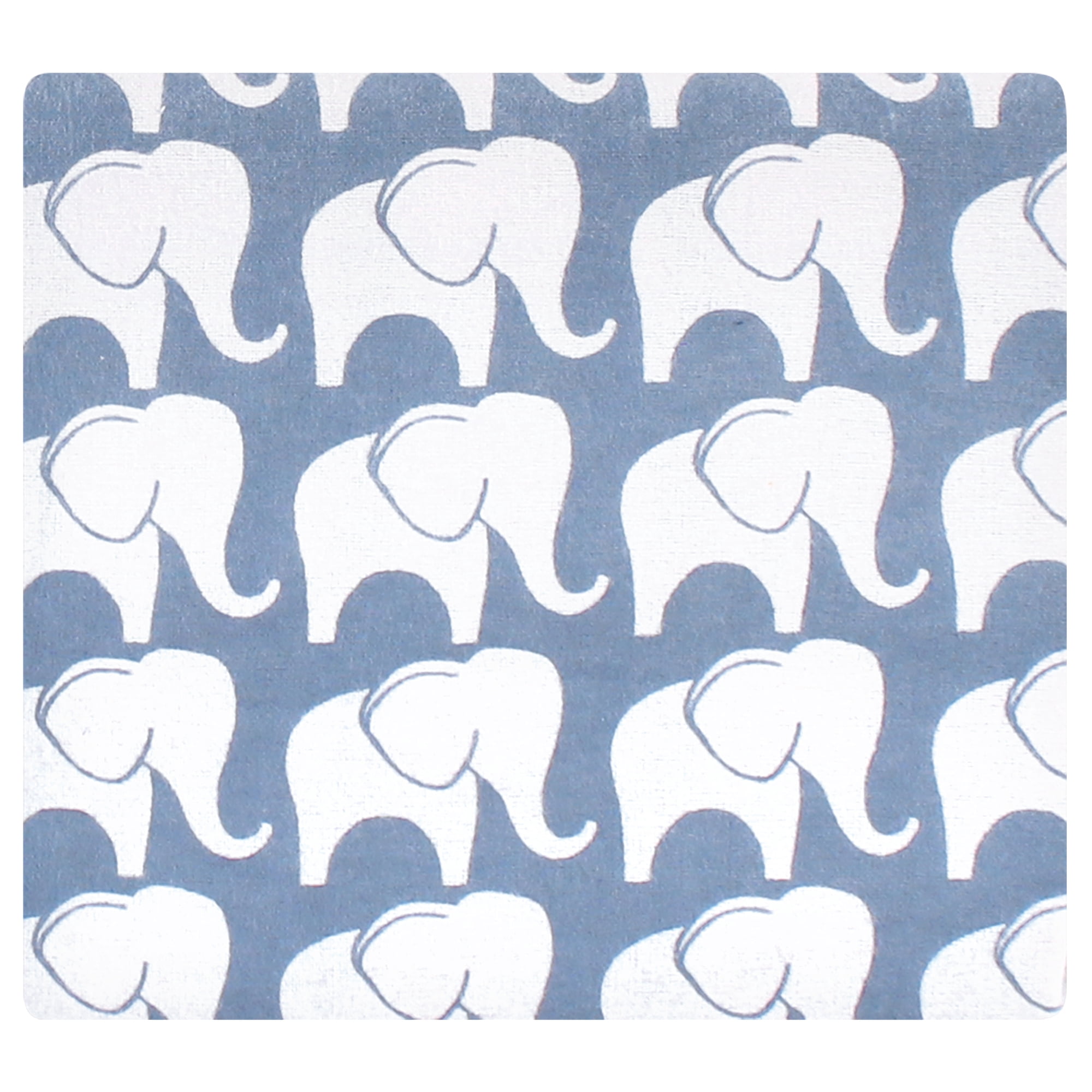 Little Treasure Hudson Baby Cotton Poly Flannel Receiving Blankets Multipack, Blue Elephant, 30x30 inches