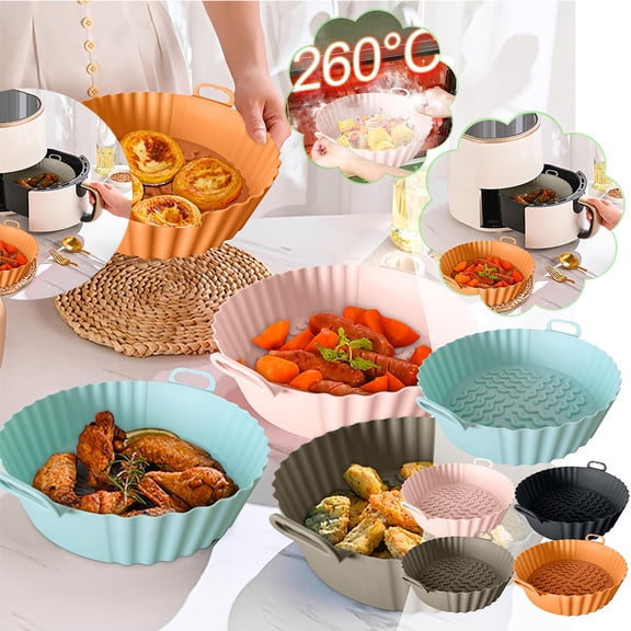 Otvok Reusable Air Fryer Silicone Baking Pan Air Fryer Silicone Pad Air Fryer Lined 7.5 Inch
