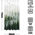 thumbnail image 4 of Green Misty Forest Shower Curtain Set Ombre Sage Green White Waterproof Fabric Shower Curtains Nature Tree Mountain Woodland Decorative Bathroom Bath Curtain Without Hook (Green, 36 × 72), 4 of 5