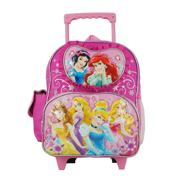 Disney Small Rolling Backpack Disney Princess Pink 12" Heart