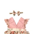 thumbnail image 2 of Faithtur Girls Floral Print Clothes Set Backless V-neck Romper+Headband, 2 of 6