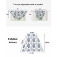 thumbnail image 6 of Waterfall Valances for Windows, Navy Blue Grey Leaves Kitchen Sheer Valance Curtains, Summer Tropical Plant Aesthetics Rod Pocket Elegant Swag Valances for Living Room Bedroom, 47.2"x38.5", 1 Panel, 6 of 8