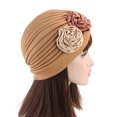 thumbnail image 6 of iHPH7 Head Turbans for Women Turbans for Women Chemo Headwear for Women Chemo Hats for Women Head Coverings for Women Flower Hat Turban Head Wraps for Women Coffee One Size, 6 of 8