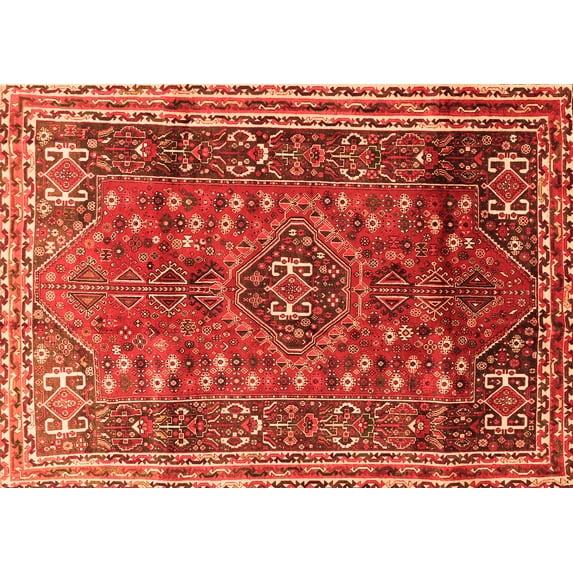 Ahgly Company Indoor Rectangle Persian Orange Traditional Area Rugs, 8' x 10'
