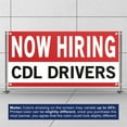 thumbnail image 3 of Now Hiring CDL Drivers 13 oz Heavy Duty Vinyl Banner Commercial Driver Jobs Available Help Wanted Sign for Business Advertising Indoor/Outdoor Single-Sided with Metal Grommets (1.5x5 ft, Wh & Re & Bk), 3 of 6