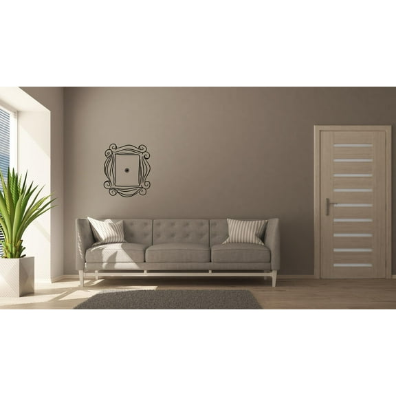 Peephole Door Frame Monica FRIENDS TV Show Series Quote Wall Stickers Decor Design for Boys/Girls Bedroom Entertainment Fans Rooms Home Art Murals Decals Wall Art Vinyl Decoration Size (20x18 inch)
