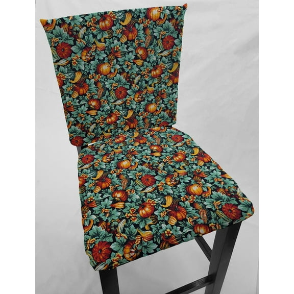 Pumpkins & Gourds Dining Room Chair Back Covers or Seat Covers by Penny's Needful Things (Seat Cover Only) (Small Pumpkins & Gourds)