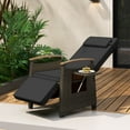 thumbnail image 1 of Costway Fauteuil Inclinable en Osier pour Patio, 1 Pce, avec Dossier et Repose-Pieds Réglables, Table d'Appoint Rabattable, 1 of 9