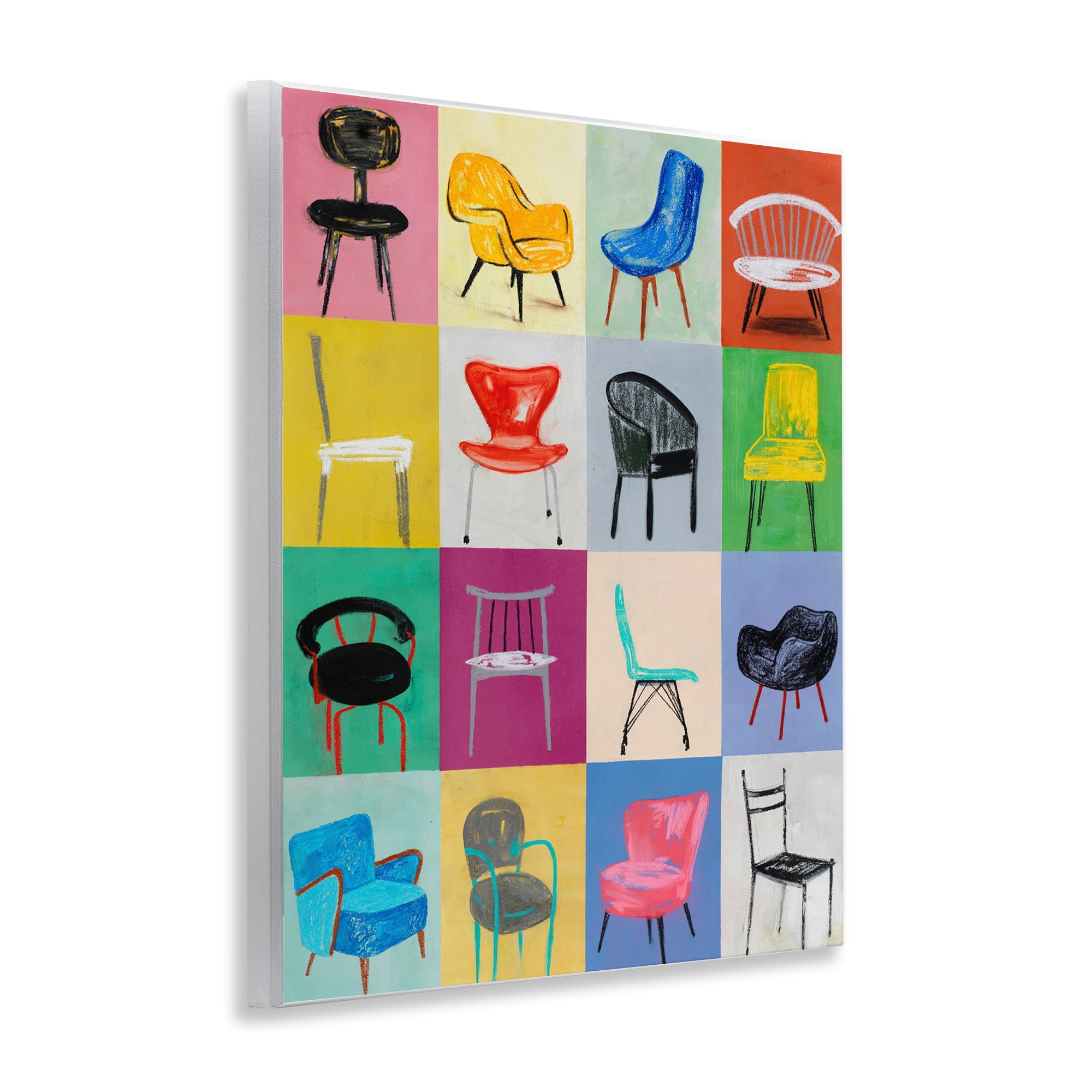 Stupell Industries Bright Modern Chairs Animals & Insects Painting Unframed Art Print Wall Art, 11 x 14