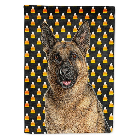Candy Corn Halloween German Shepherd Garden Flag