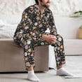 thumbnail image 7 of Lsque Floral Insects Pattern Long Sleeve Pajama Set for Men - Soft 2-Piece Sleepwear and Loungewear Set with Pockets, Comfy Nightwear-Small, 7 of 7