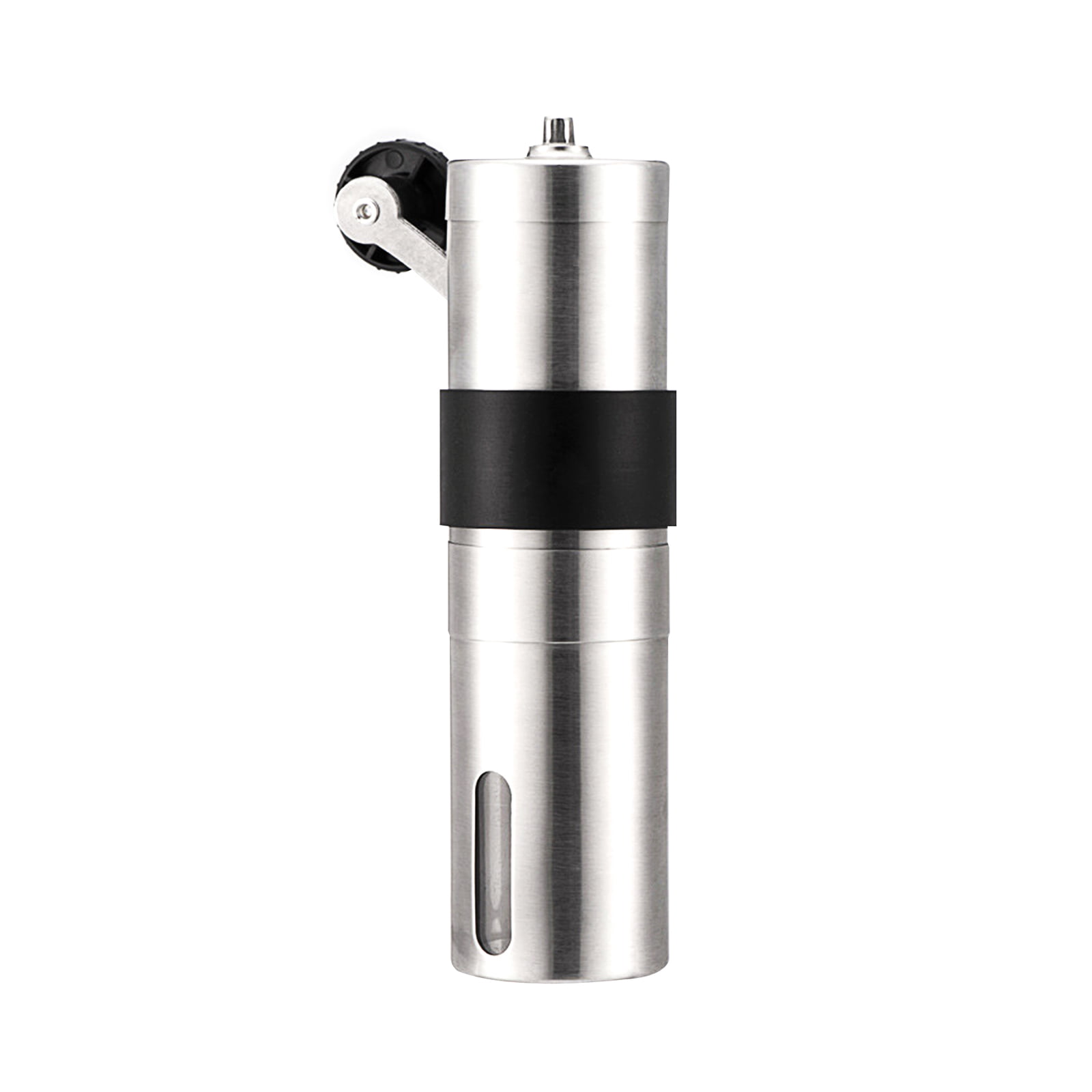 Kepfire Black Manual Coffee Grinder with Adjustable Ceramic Burr Pepper Grinder Brushed Stainless Steel Hand Bean Mill Portable for Home Barbecue Traveling