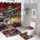 thumbnail image 1 of Juego de 4 cortinas de ducha Ninjago con alfombrillas antideslizantes, tapa de inodoro y alfombrilla de baño, cortina de ducha impermeable con decoración de dibujos animados para baño con 12 ganchos,, 1 of 8