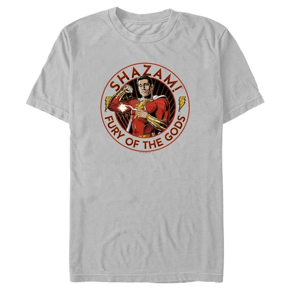 Men's Shazam! Fury of the Gods Hero Circle Graphic Tee Silver Large
