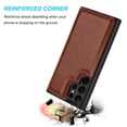 thumbnail image 4 of Takfox For Samsung Galaxy S22 Ultra Wallet Case with Card Holder, PU Leather Credit Card Slots Slim Protective Folio Flip Case TPU Frame Bumper Magnetic Closure Cover,Brown, 4 of 7