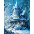 thumbnail image 1 of 5D Snow House Full Diamond Mosaic Snow Wagon Castle Dream Scenery New Arrival Diamond Painting Embroidery Cross Stitch X1018Square 100x130cm Gao Jinjia LED, 1 of 2