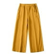 thumbnail image 4 of Khunlpohl Cotton Linen Capris Pants for Womens Wide Legs Casual Loose Pant Fashion Lightweight Capri Trousers with Pockets, 4 of 4