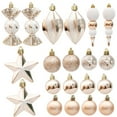 thumbnail image 2 of 29 Pcs Painted Christmas Balls Christmas Tree Ornaments, Exquisite Multiple Styles Christmas Ball Pendants for Christmas Decorations 1 Set Beige, 2 of 6