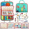 thumbnail image 2 of Toddler Busy Board Basic Life Skills Learning Early Educational Activity Board for Fine Motor Skills Interactive Sensory Montessori Board Gift for Kids Aged 1+, 2 of 9