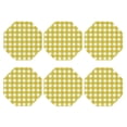 thumbnail image 2 of Disketp Yellow Checkboard Funny Coasters,6 Pcs Leather Coasters With Holder, Perfect Housewarming Hostess Gifts,Protect Furniture From Water Marks Scratch And Damage, 2 of 9