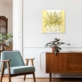thumbnail image 3 of Framed Canvas Wall Art for Living Room Yellow Eucalyptus Leaves Wall Decor, Floral Vase Stripes Aesthetic Paintings for Bedroom Office Kitchen Bathroom, Ready to Hang Artwork Wall Pictures 8x8 Inch, 3 of 9