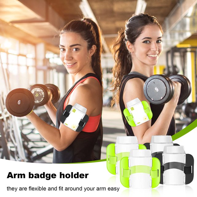 Youkk PVC Security And Adjustable Arm Badge Holder For Doorman Wear-resistant Badge Holders Universal 4pcs 1Set