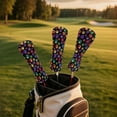 thumbnail image 3 of Yuyamidu Colorful Dog Paw Golf Head Covers Cute Driver Headcover Fairway Wood Head Cover Hybrid Headcover, Waterproof PU Leather Golf Club Head Covers, 3 of 8