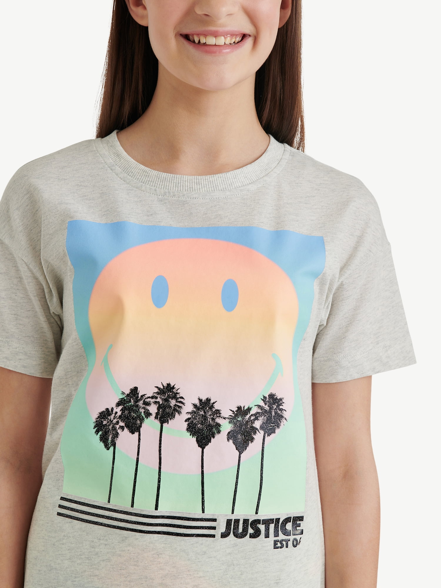 Justice Girls Oversized Tee & Bike Short Set, Sizes XS - XLP