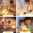 thumbnail image 7 of Cute Bean Duck Night Light, DoDo Duck Silicone Nursery Night Light Squishy Dimmable Rechargeable Table Bedside Lamp with Touch Sensor for Bedrooms, Living Room Unique Dorm Decor Gift Toy, 7 of 7