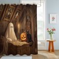 thumbnail image 4 of Halloween Shower Curtains for Bathroom, Farmhouse Vintage Scary Ghosts Pumpkin Cat Waterproof Fabric Shower Curtain, Decorative Bathroom Curtain for Bathtub, 36"x72", No Hooks Included, 4 of 9