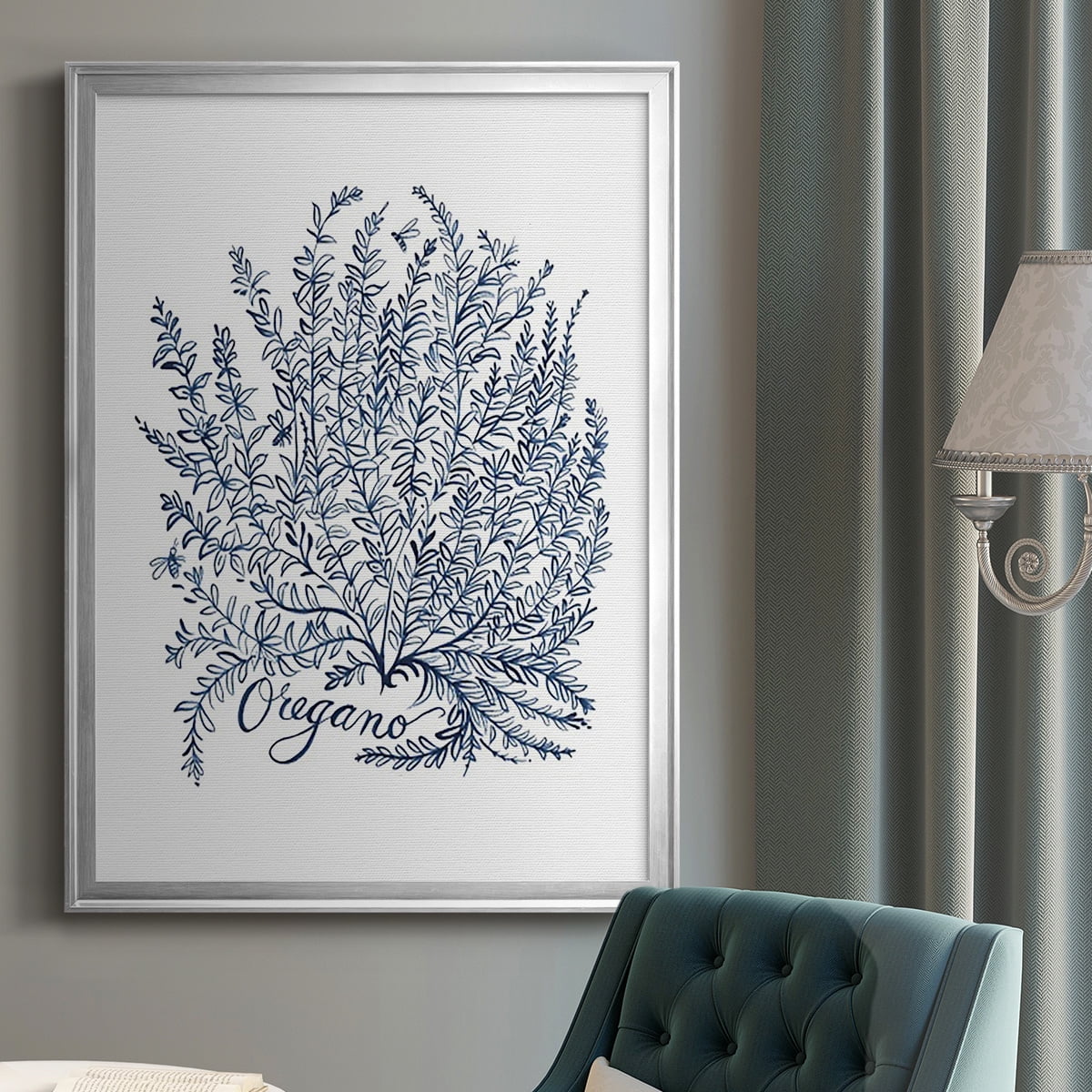 Summer Herb Garden Sketches II Premium Framed Print - Ready to Hang