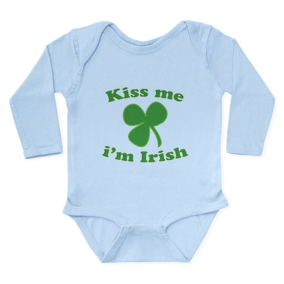 CafePress - Kiss Me Im Irish St Patricks Day Body Suit - Long Sleeve Cotton Baby Bodysuit
