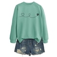 thumbnail image 1 of Chandails à Capuchon pour Femmes Chandail à Capuchon Femme Manches Longues Col Rond Chandail en Molleton Décontracté Imprimé Chandail-Over Haut Tenue Quotidienne T-Shirt Blouse Automne Hiver Vêtements Décontractés Veste, 1 of 2