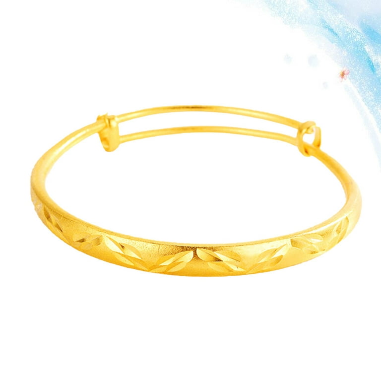 1pc Golden Titanium Bracelet Simple Wrist Bangle Five Petals