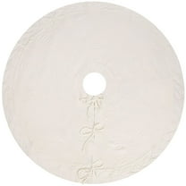 Hvmvliv 36in Knitted Christmas Tree Skirt Xmas Tree Base Cover Carpet Boho Treeskirt for Indoor Christmas Decoration White