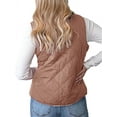 thumbnail image 3 of LANGWYQU Fall Winter Women Sleeveless Stand Collar Warm Fleece Vest Jacket Coat, 3 of 4