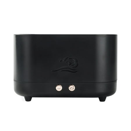 

Flame Aroma Diffuser Automatic Power Off Colorful Breathing Light Quiet Lamp Flame Atomizing Humidifier Black