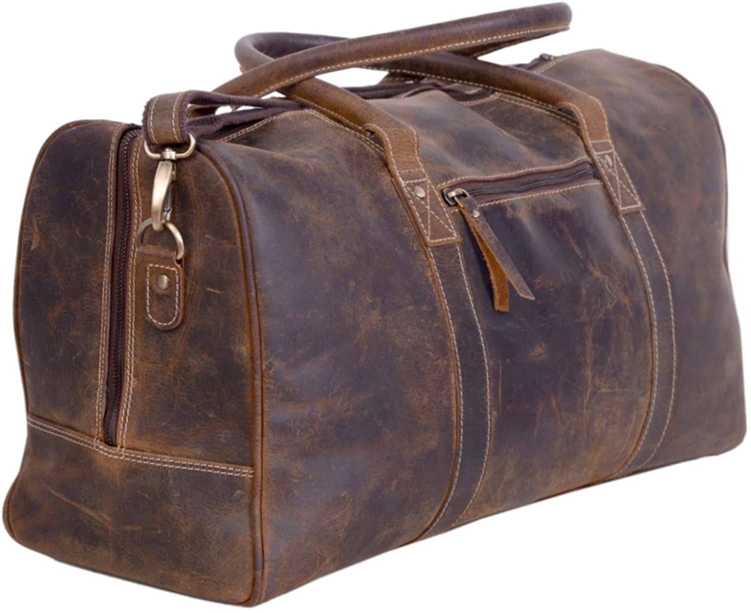 Leather Genuine Travel Bag Duffle Gym Men Vintage Luggage Overnight Weekend 16" 
