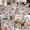 thumbnail image 5 of Independence Day 5x7 Area Rugs for Living Room, U. S. Flag Themed Love Heart Five-Pointed Stars Retro Non Slip Floor Mat Washable Low-Profile Indoor Carpet for Bedroom, Dining Room, Bathroom, 5 of 9