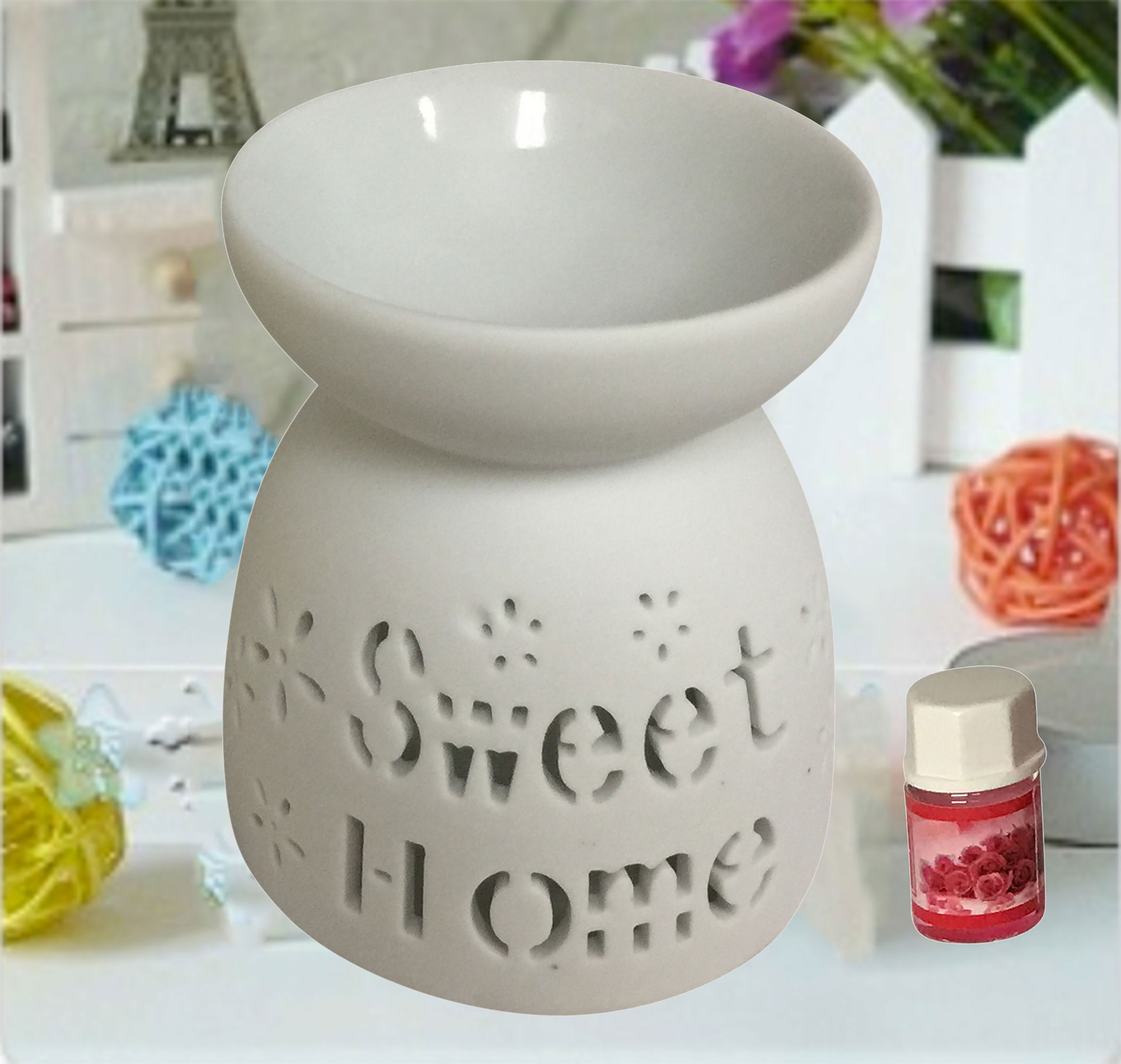 Creative Motion 22294 White Ceramic Aromatherapy Diffuser Product Size