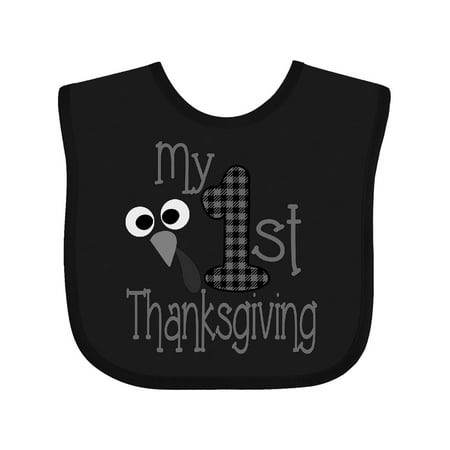 

Inktastic Plaid 1st Thanksgiving Turkey Gift Baby Boy or Baby Girl Bib
