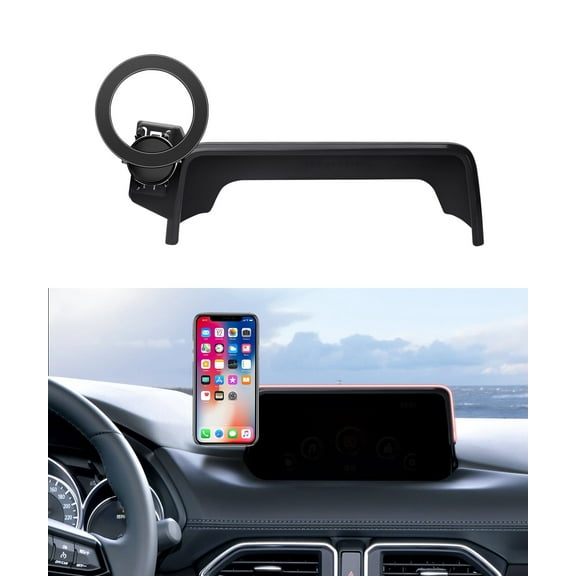MaserWeller Car Phone Holder for Mazda CX-5 2017-2021,2018 2019 2020 Accessories Screen Fixed Clip Phone Mount Hands-Free 360 Degree Rotation for Magsafe Cradles,Compatible with Smartphones(7 Inch)