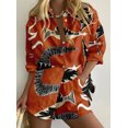 thumbnail image 5 of Women's Casual Two-Piece Set: Cotton-Linen Printed Shirt and Shorts, 5 of 6